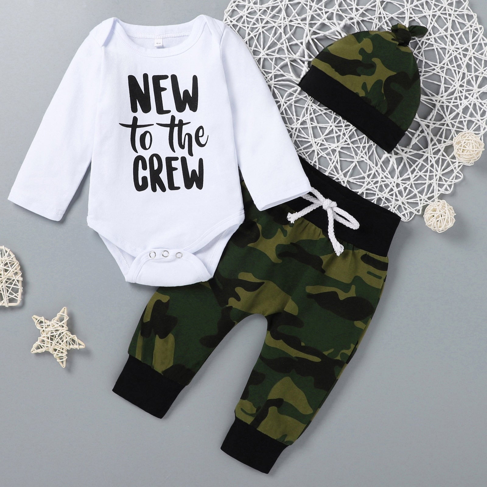 Adorable Newborn Baby Boys Clothes Set - 3pcs Infant Outfits with Funny Letter Romper, Pants, and Hat Sets