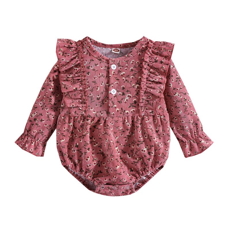 Vintage Corduroy Rompers for Newborn Baby Girls