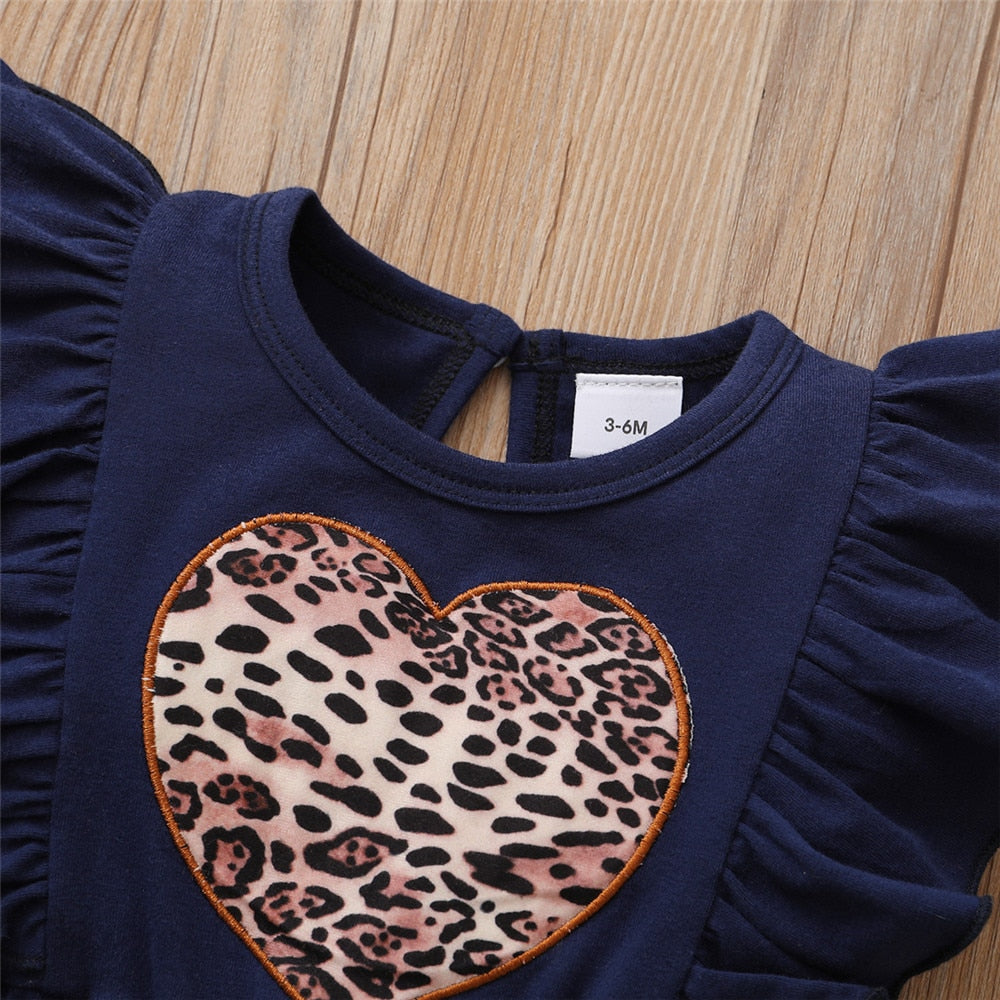 Adorable Summer Baby Girl Clothes: Ruffles, Hearts, and Leopard Print Jumpsuit for Your Little Princess