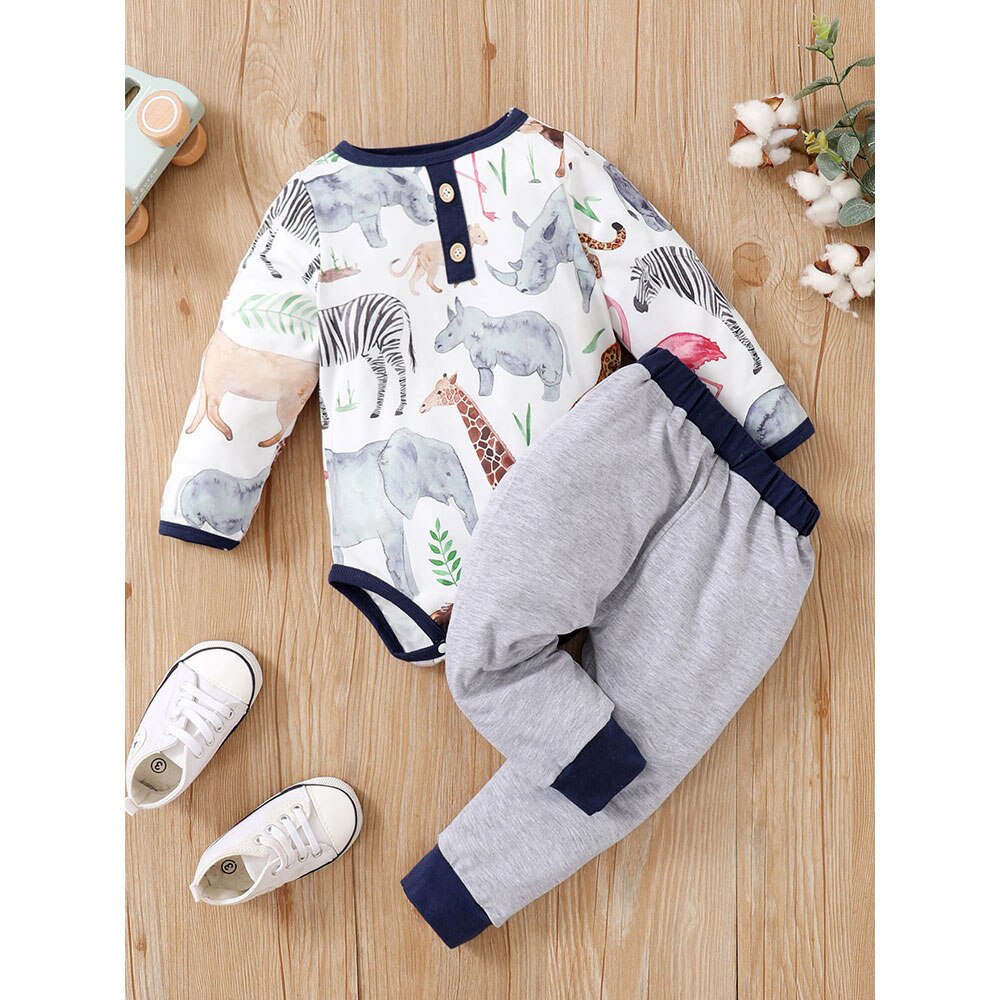 Adorable Autumn Animal Clothes Set for Baby Boys