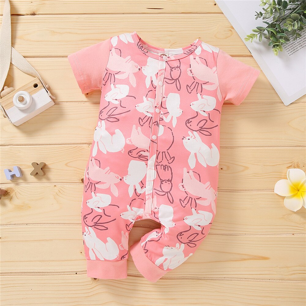 Sweet Butterfly Baby Girls Romper | Floral Print Ruffles Jumpsuit for Newborns | Summer Sleepwear for Kids & Babies