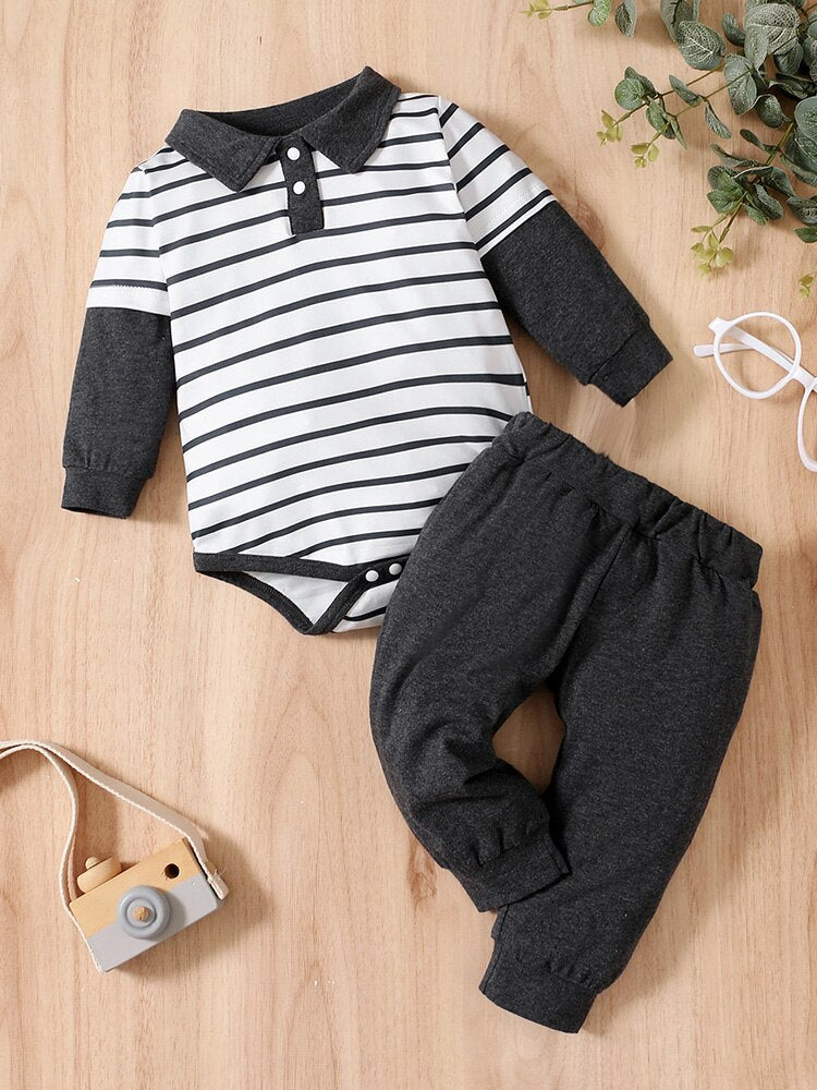 Stripe Baby Boy Clothes Set for Newborns