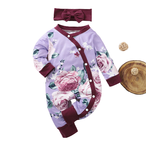 Floral Winter Jumpsuit for Baby Girls: Ruffled Overalls for Newborns and Kids