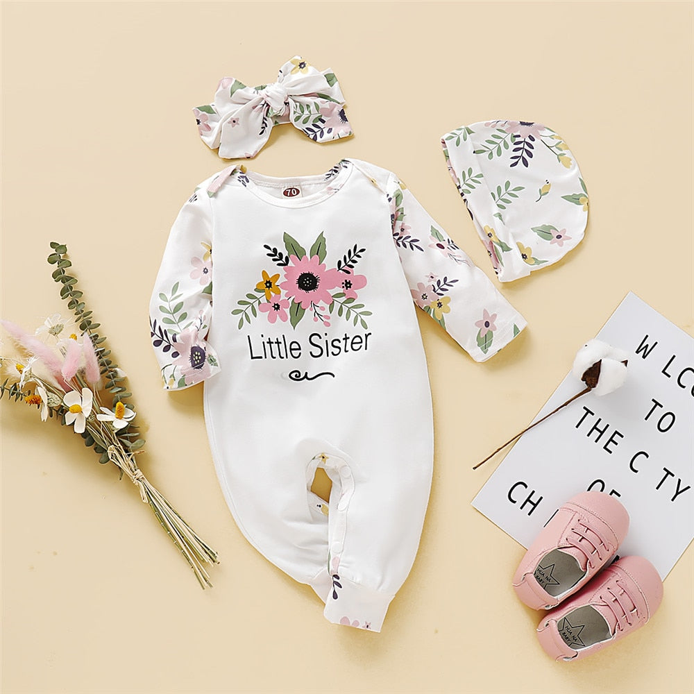 Floral Ruffle Baby Rompers for Girls