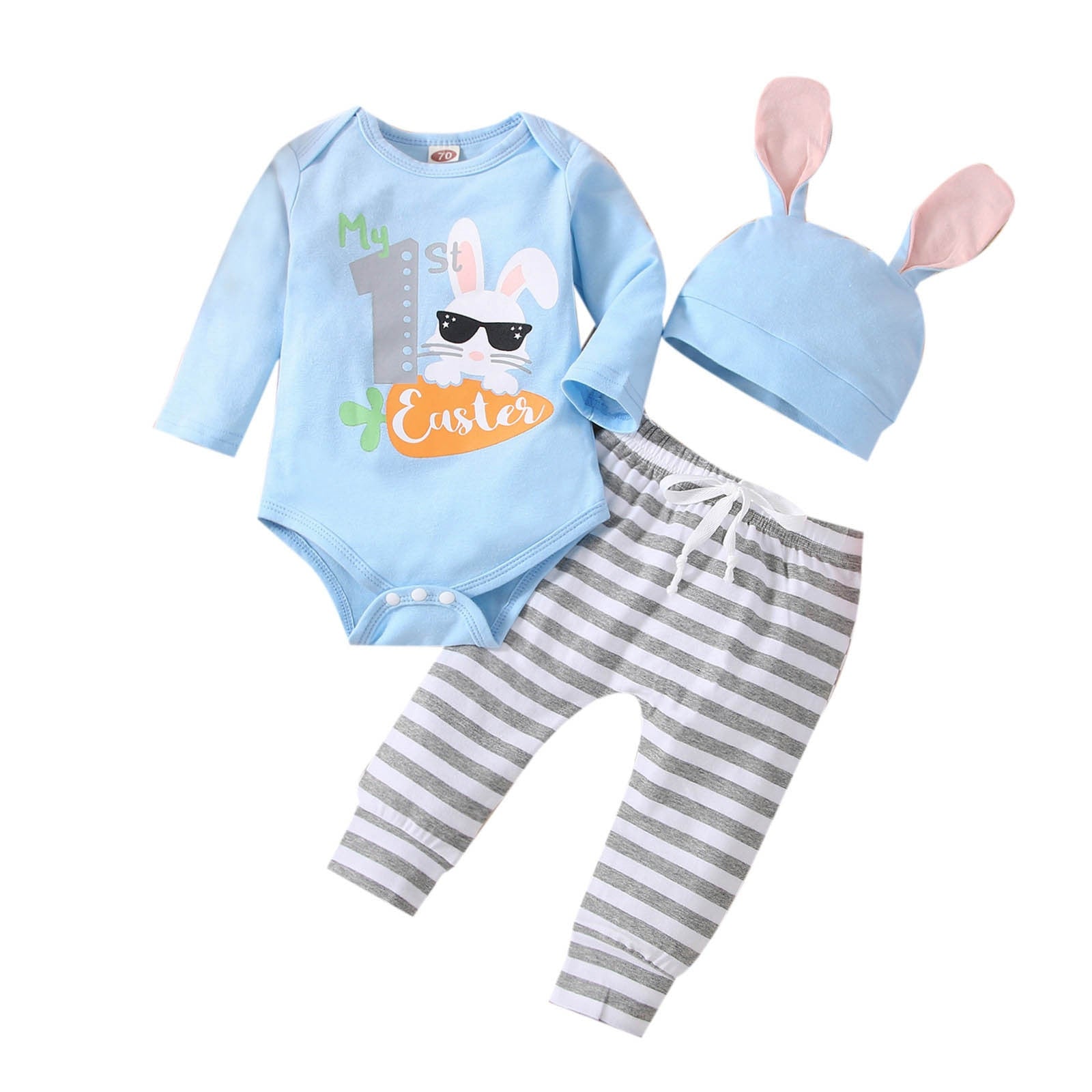 Easter Long Sleeve Clothes Sets for Infant Boys and Girls