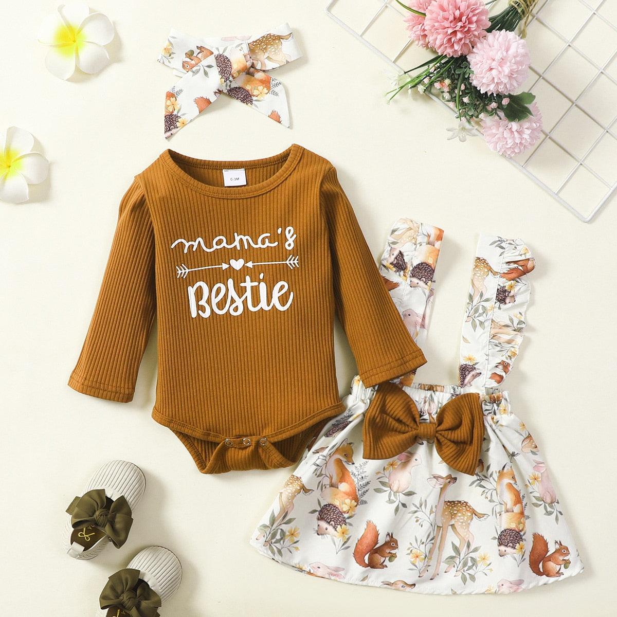 Adorable Cartoon Fox Dress Outfit for Baby Girls