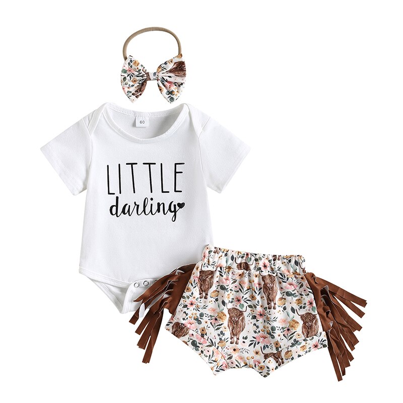 Cute Cattle-themed Summer Outfits for Baby Girls