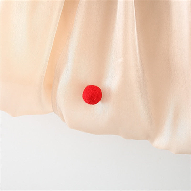 Cartoon Bear Baby Girl Costume: Sweet and Breathable Lantern Sleeved Dress for Birthday Party, Wedding, and Evening Events