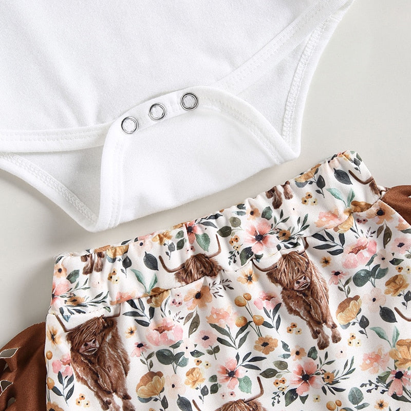 Cute Cattle-themed Summer Outfits for Baby Girls