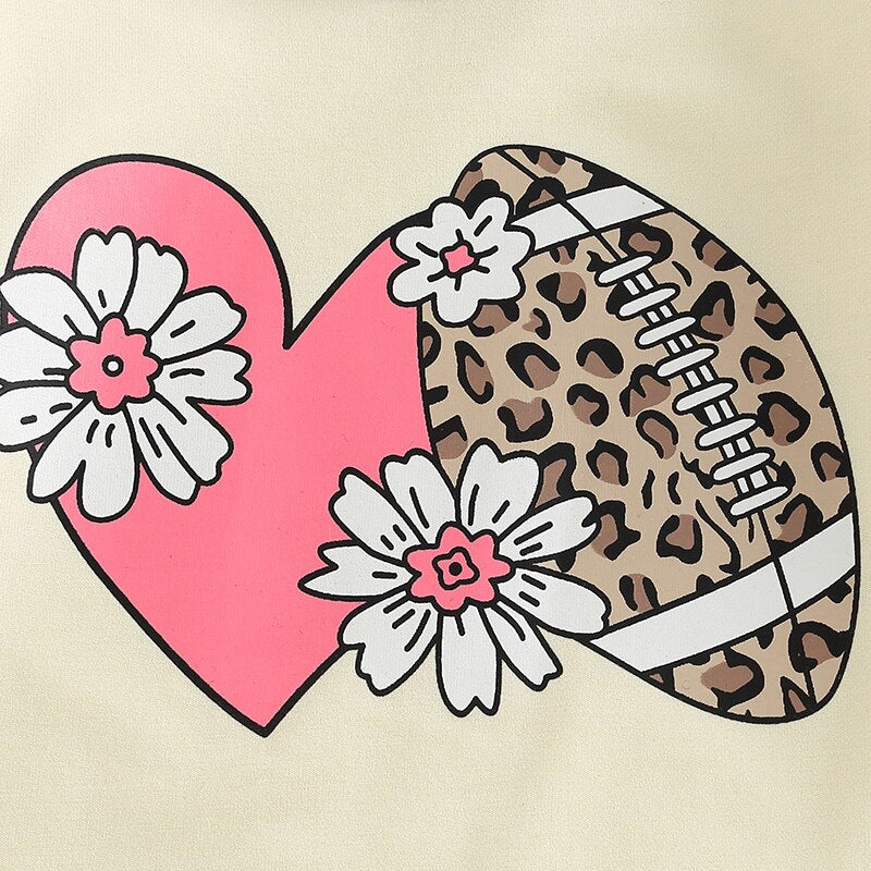 Cute Rugby Heart Print Rompers for Newborn Baby Girls