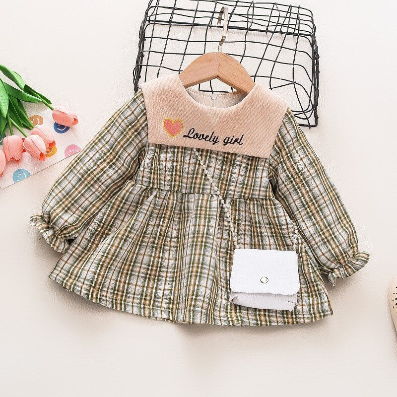 Classic Plaid Baby Dress for Spring and Autumn