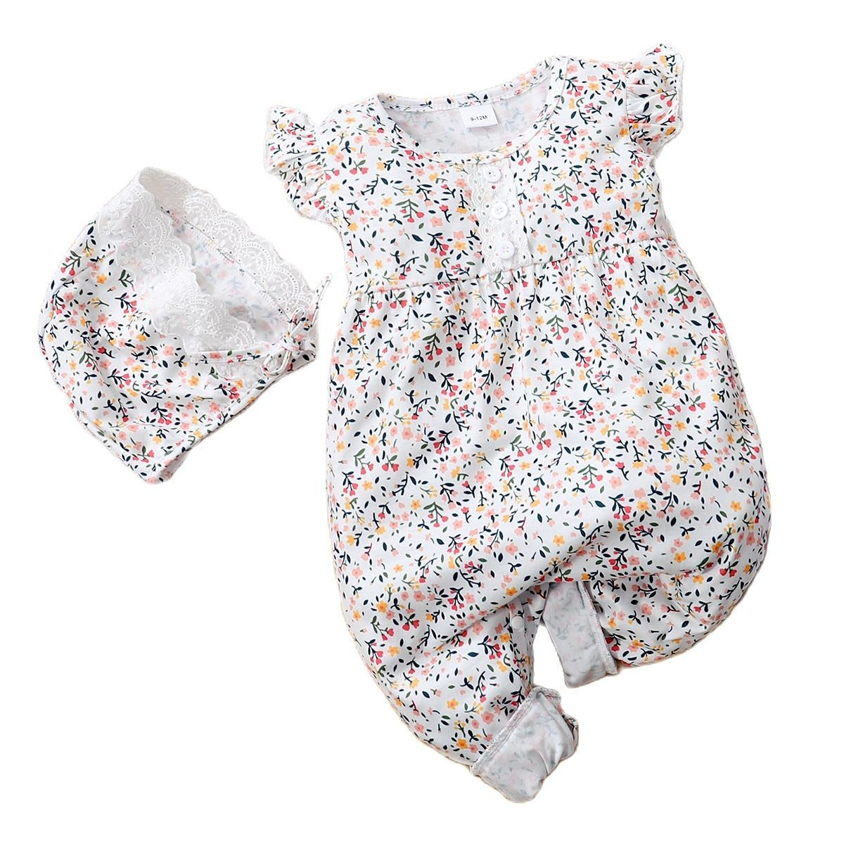 Newborn Baby Girl Floral Print Romper