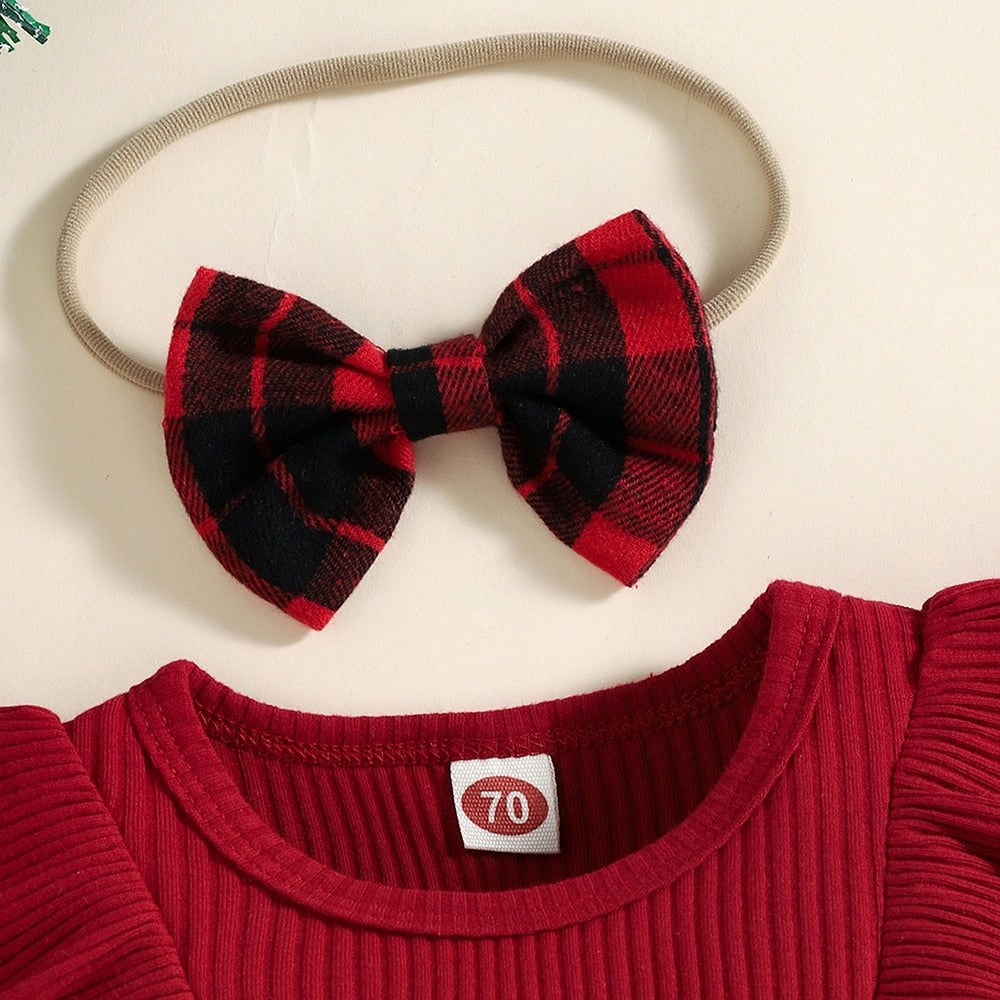 Adorable 3-18M Baby Girls' Dress Set with Bodysuit, Romper, and Skirt for a Fashionable Look