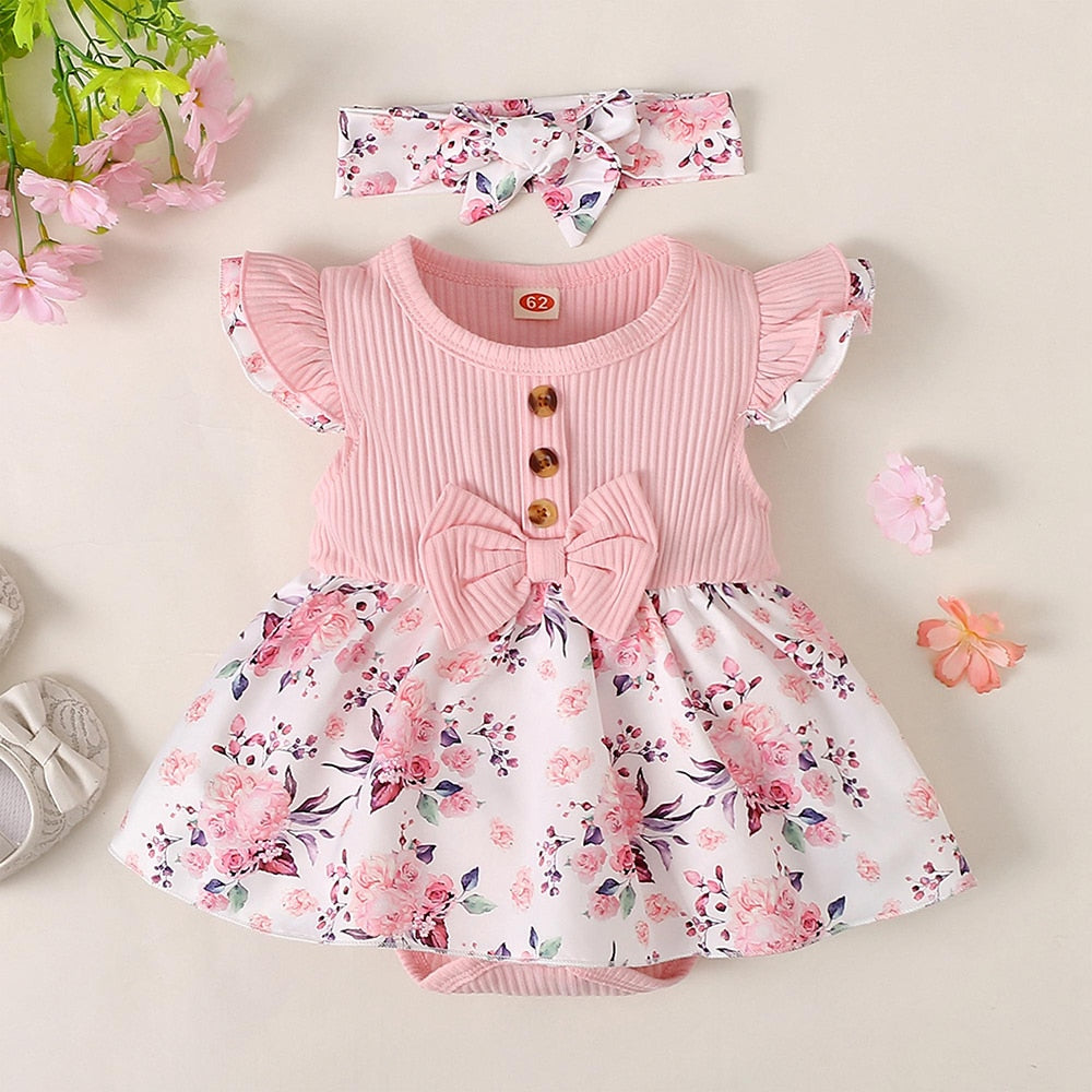 Cute and Comfy Romper Dress Set for Baby Girls - Perfect for Summer