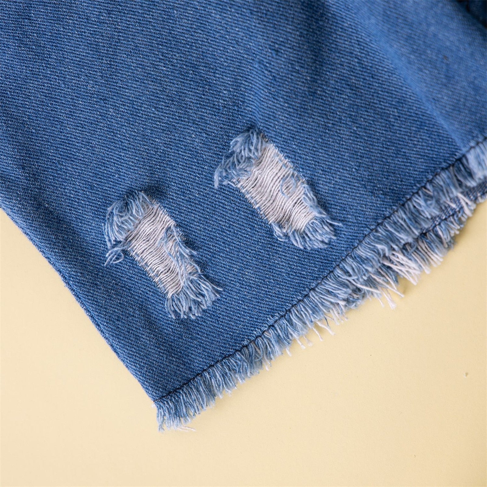 Adorable Toddler Girls Summer Clothes Sets - Off Shoulder T-Shirt and Denim Shorts