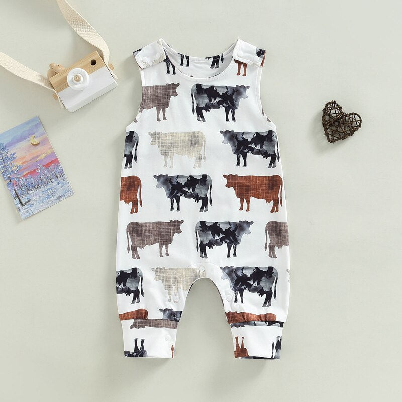 Adorable Summer Rompers for Baby Boys - Cute Cartoon Prints and Comfortable Fit