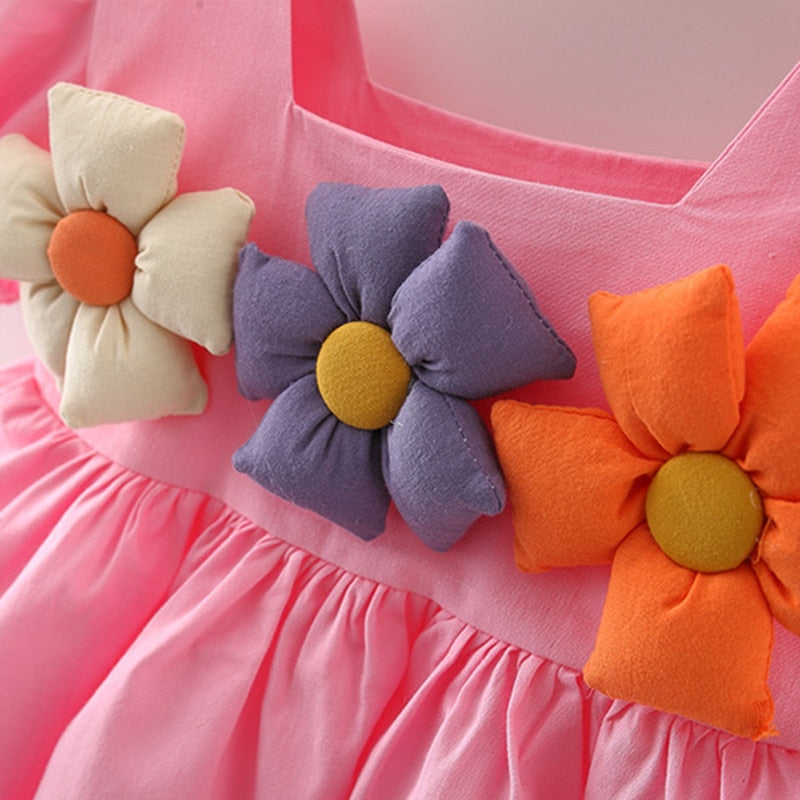 Adorable Summer Baby Girl Puff Sleeve Party Dress