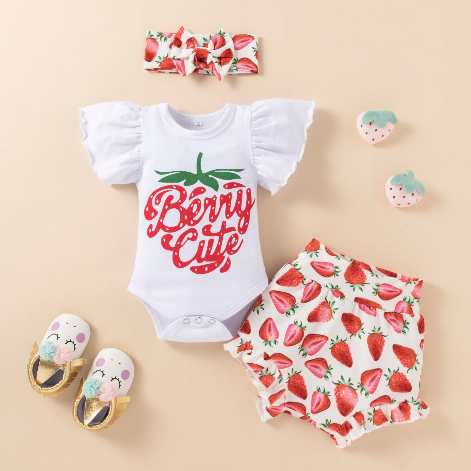 Adorable Summer Baby Girl Outfit Sets with Ruffles Sleeve and Cartoon Lobster Print