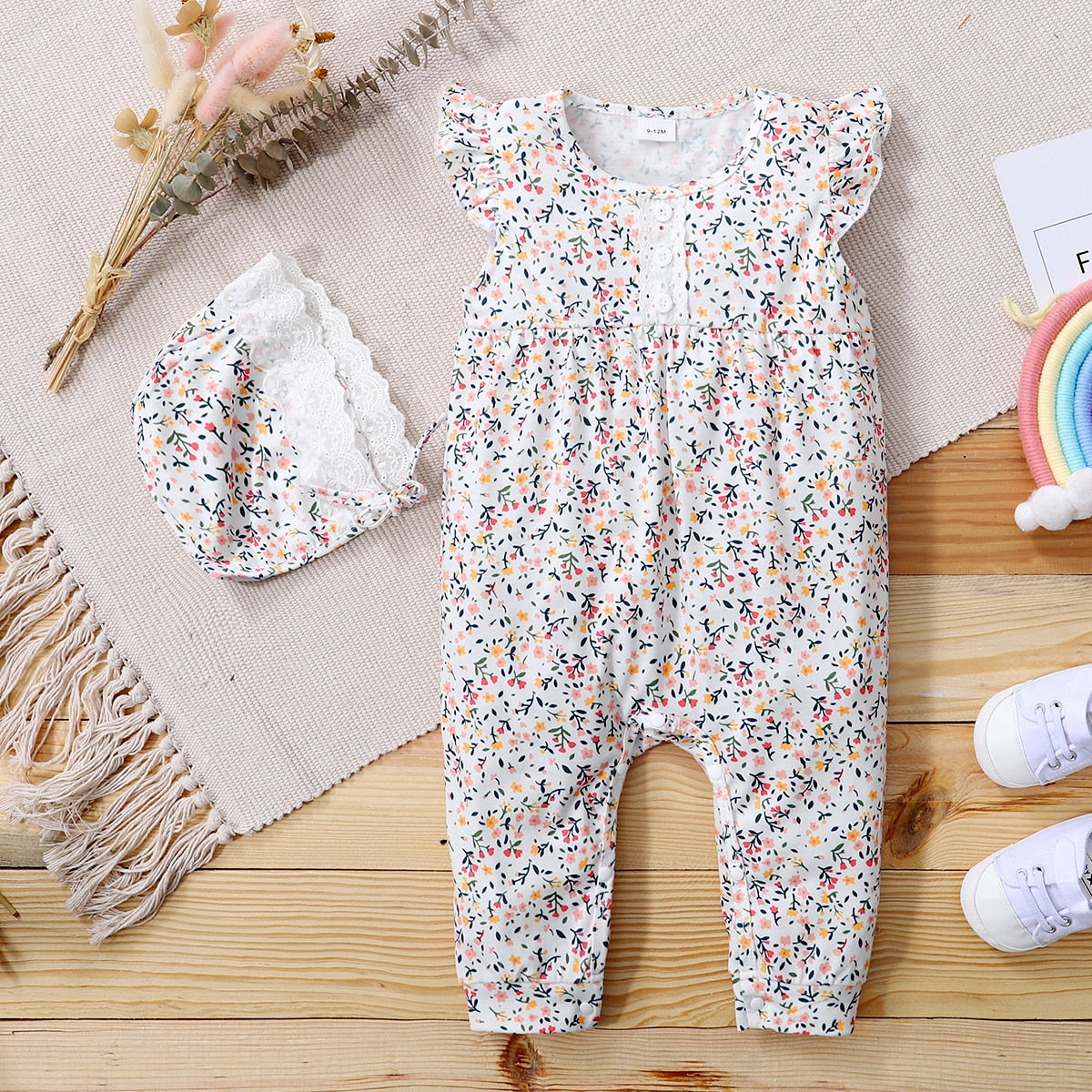 Newborn Baby Girl Floral Print Romper