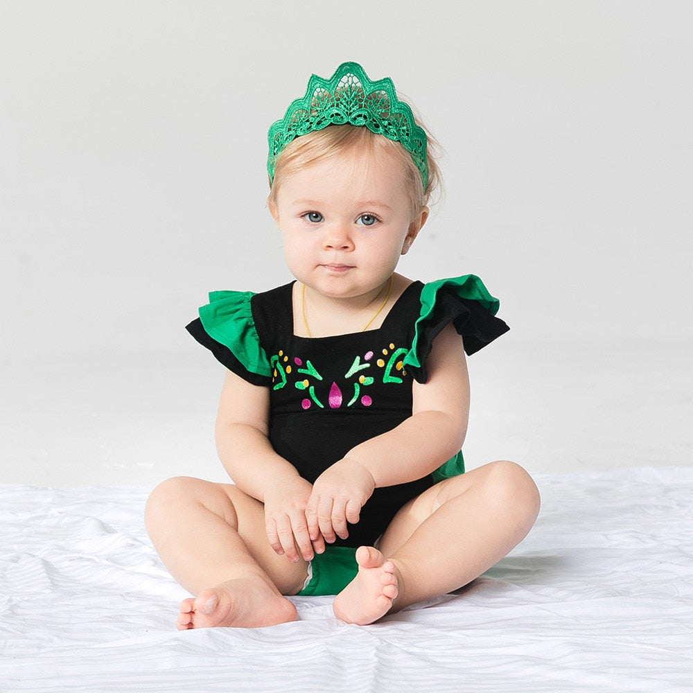 Adorable Flying Sleeve Baby Bodysuit with Watermelon Print for Girls