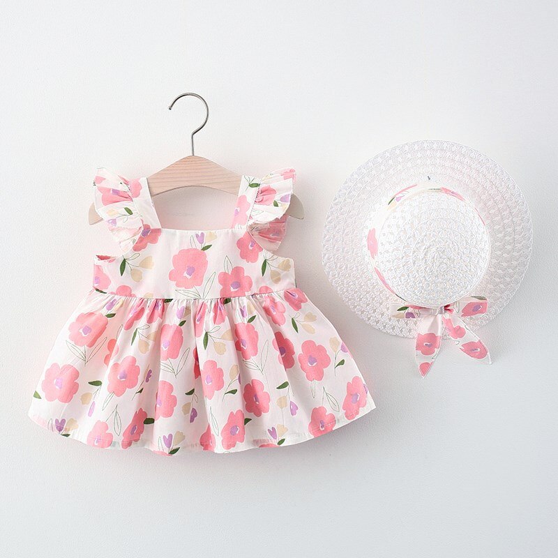 Sweet Flower Baby Girl Dress Set for Summer