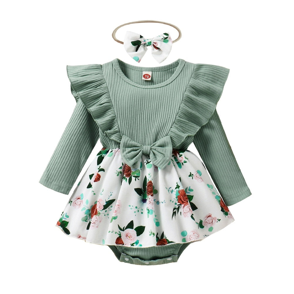Adorable Plaid and Floral Ruffle Rompers for Your Little Princess: Perfect Newborn to Toddler Girls Clothing