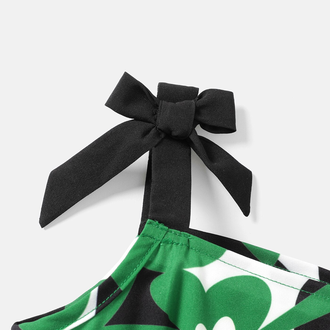 Baby Girl Floral Print Sleeveless Romper Shorts with Bow Detail