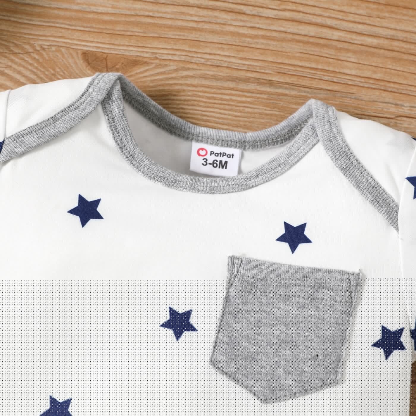 Baby Boy Stars/Striped Short-sleeve Romper