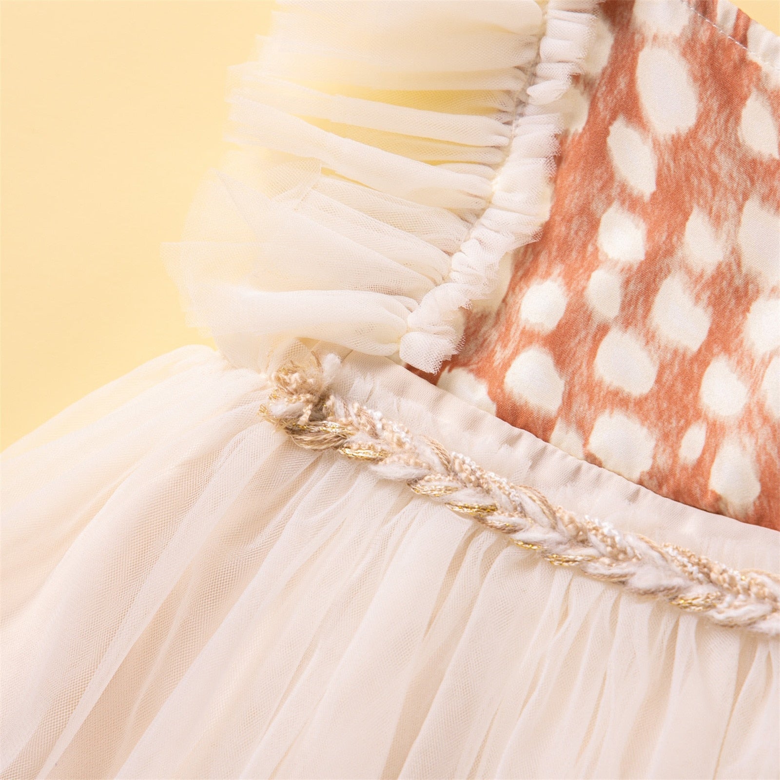 Stylish Patchwork Leopard Print Tulle Dress for Toddler Girls