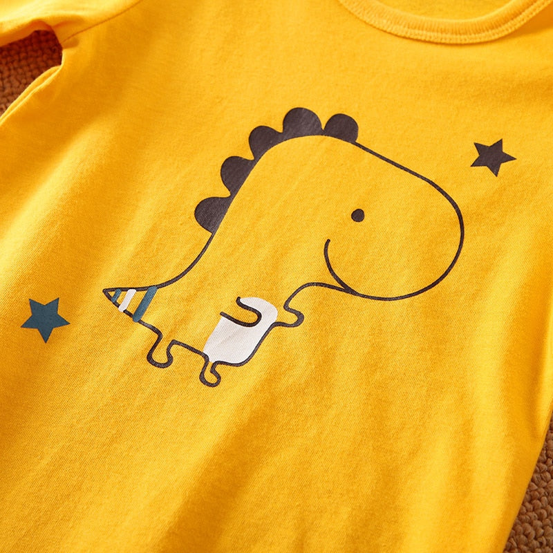 Adorable Dinosaur Printed Summer Outfits for Newborn Boys