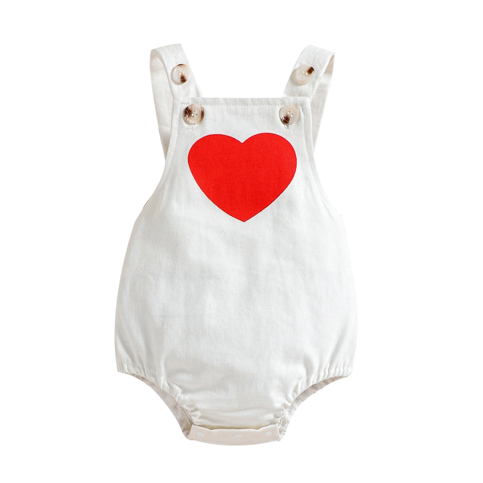 Heart Print Backless Baby Girl Romper - Princess Bodysuit for Infants, 0-12 Months