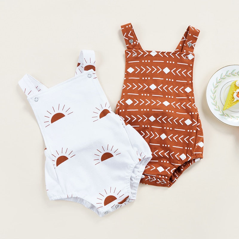 Toddler Sun/Diamond Printed Triangle Romper