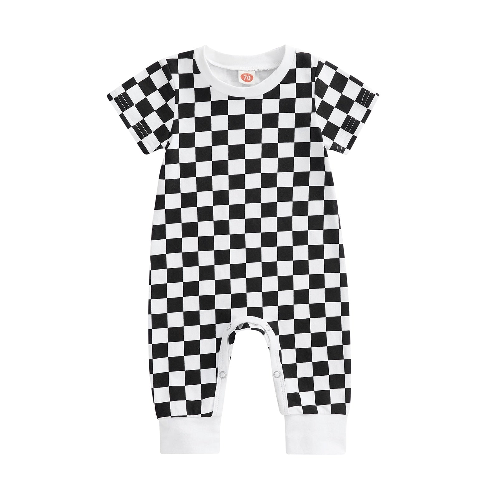 Infant Baby Checkerboard Plaid Printed Romper Jumpsuits
