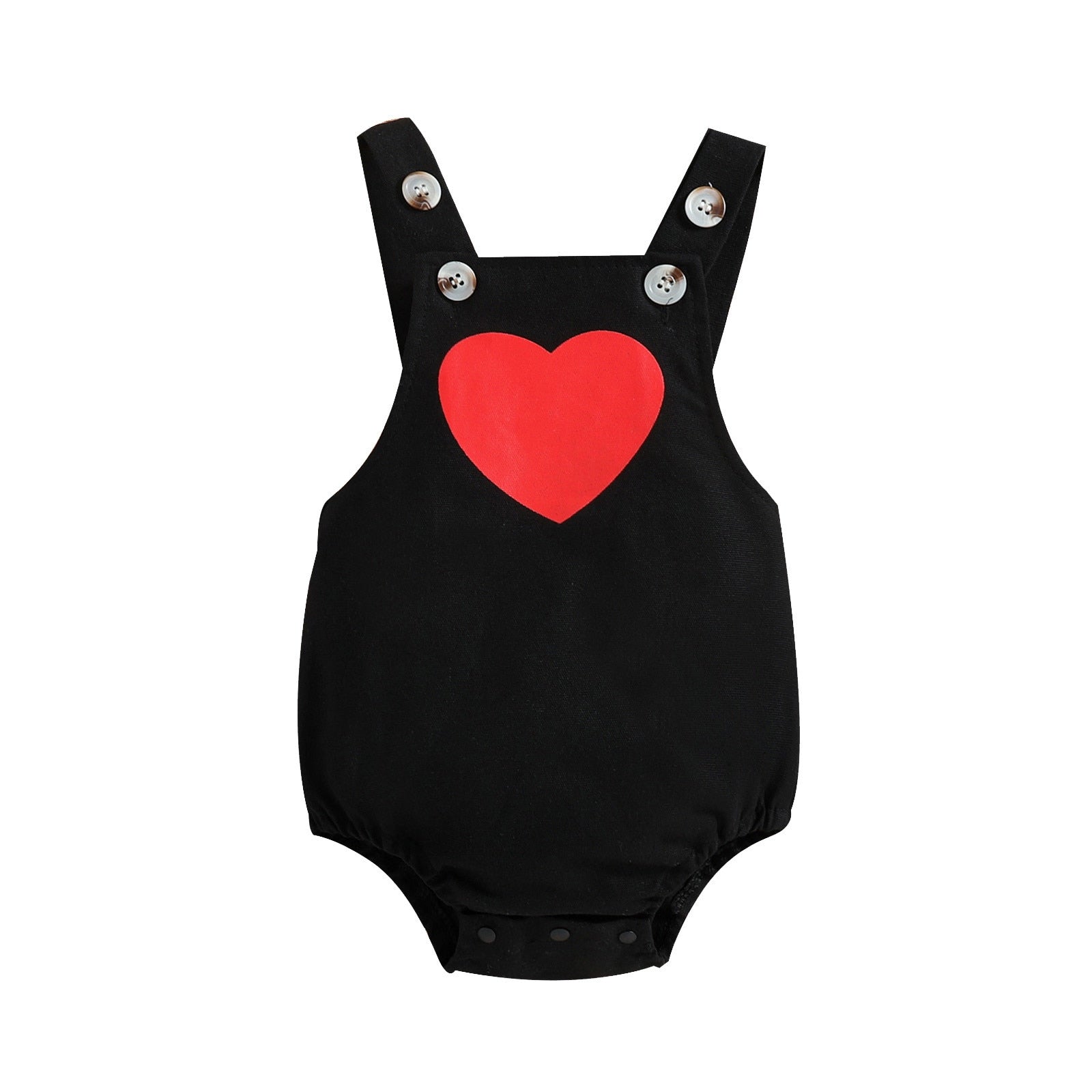 Heart Print Backless Baby Girl Romper - Princess Bodysuit for Infants, 0-12 Months