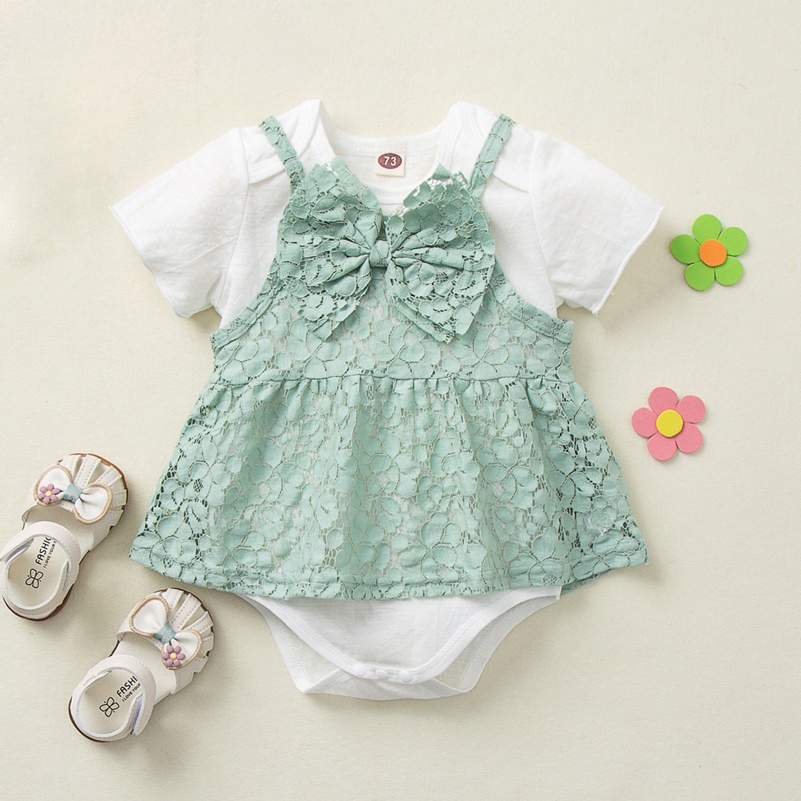 Newborn Baby Girl Romper and Lace Dress Sets Summer Outfits