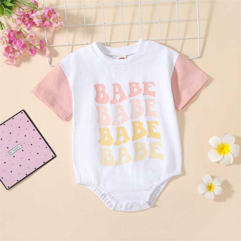 Casual Short Sleeve Bodysuit for Newborn Baby Girls and Boys