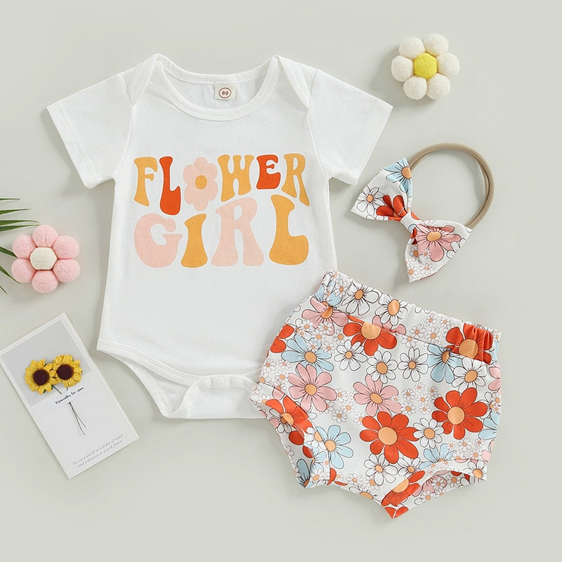 Adorable Newborn Baby Girls Summer Outfits Sets with Floral Touch