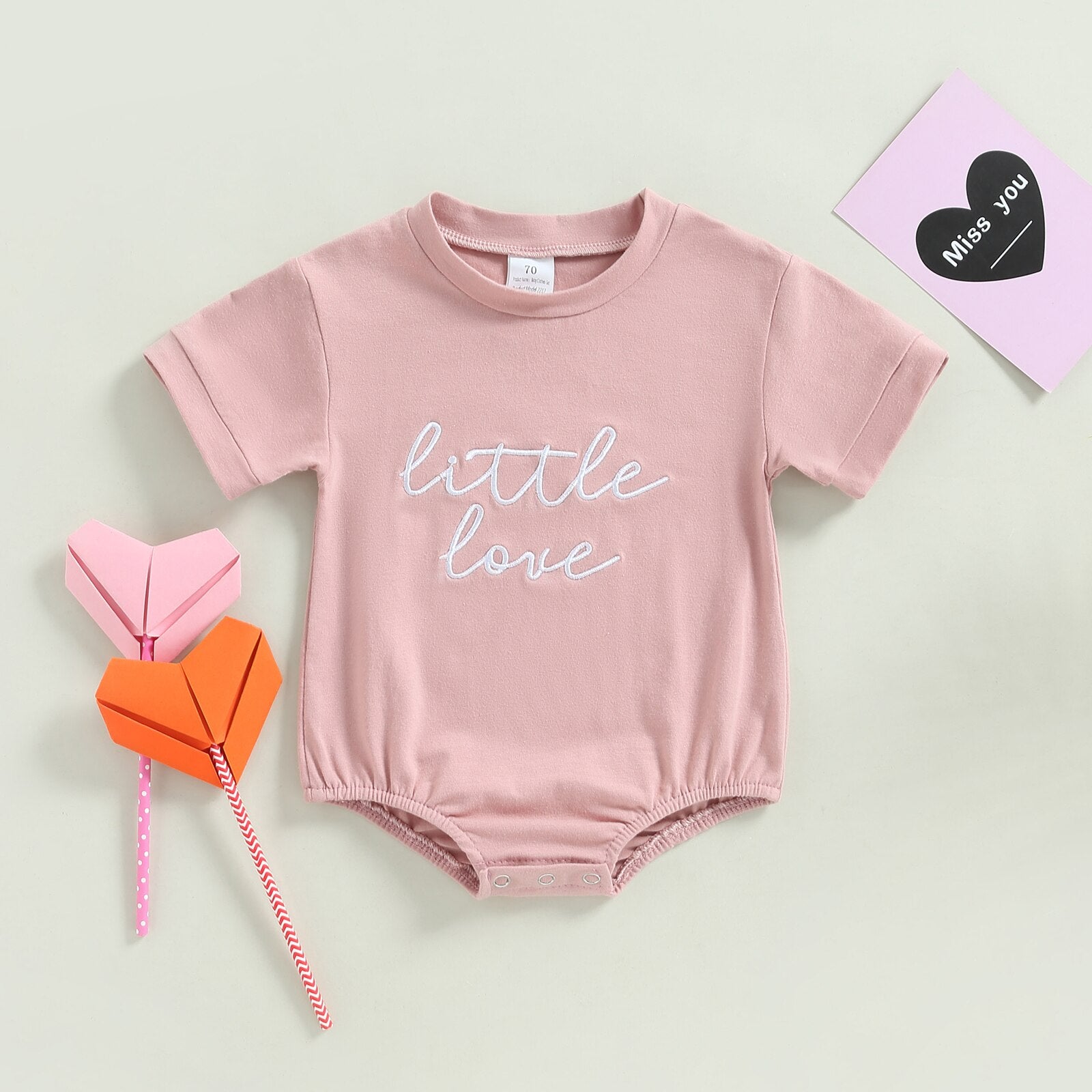 Adorable Baby Romper with Embroidered Letters