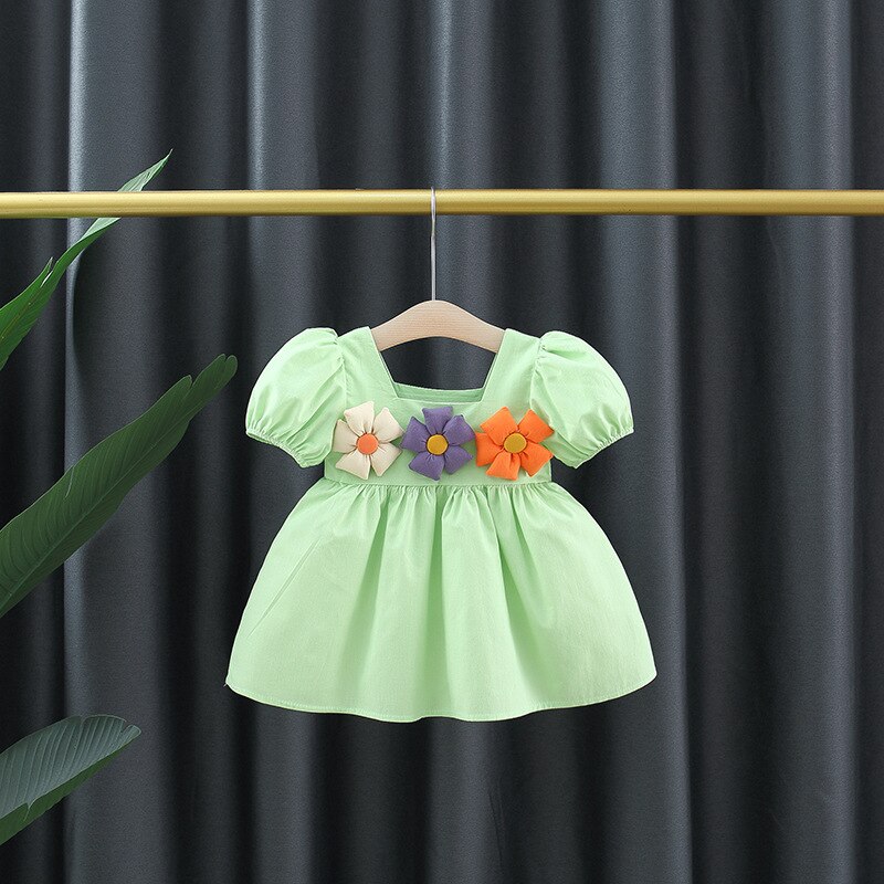 Adorable Summer Baby Girl Puff Sleeve Party Dress
