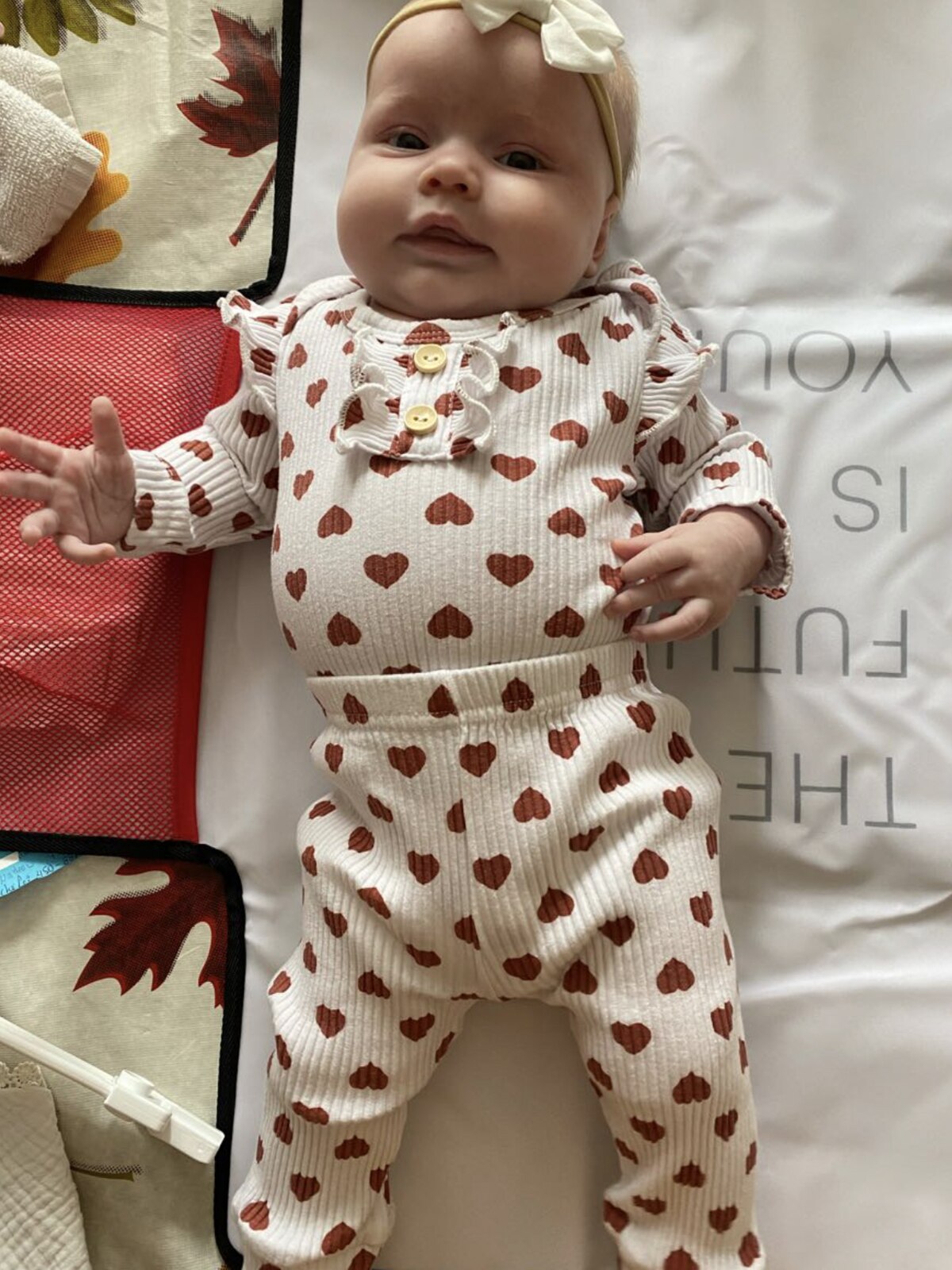 Lovely Hearts Printed Baby Girl Clothes Set