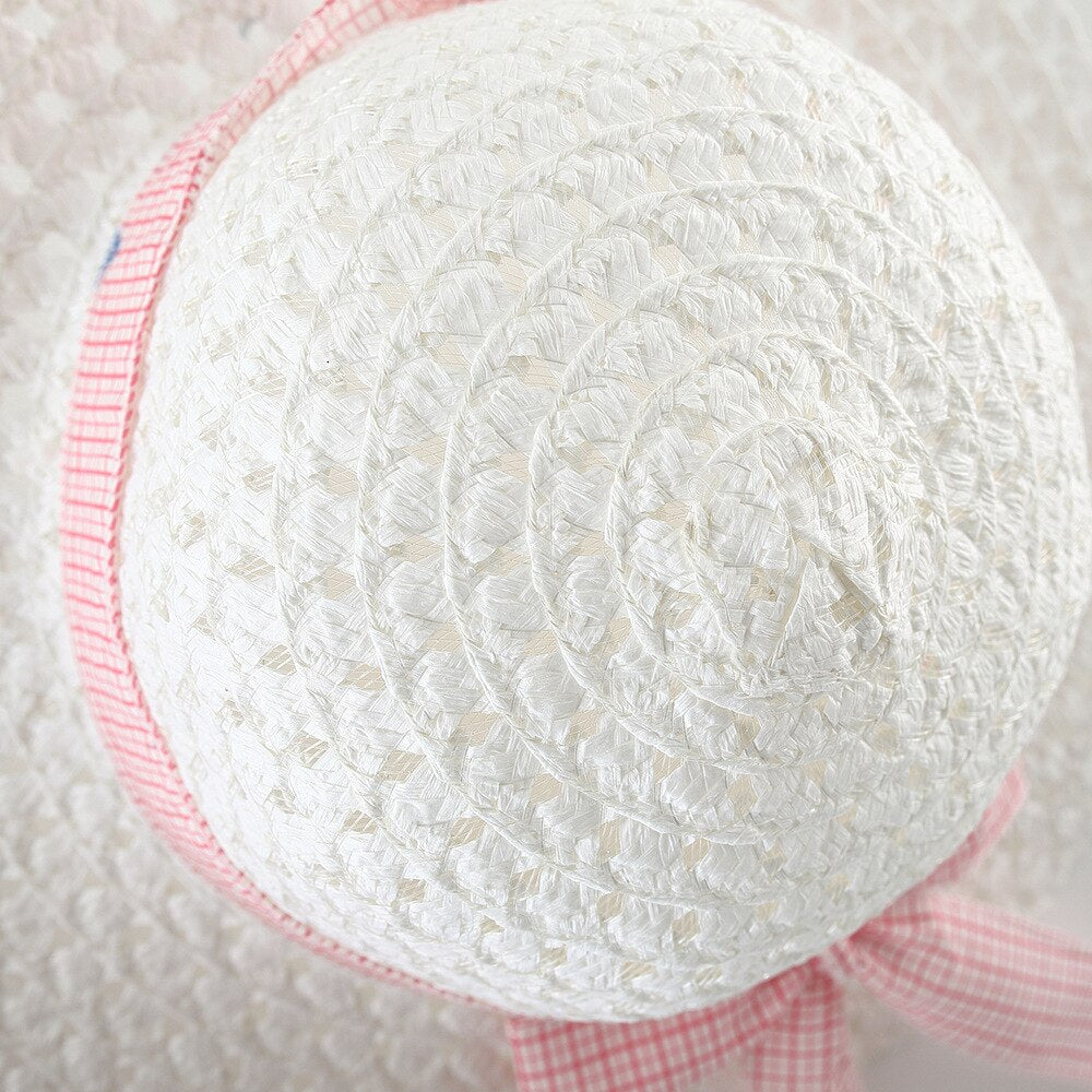 Sweet Summer Beach Dresses for Baby Girls with Plaid and Flower Print