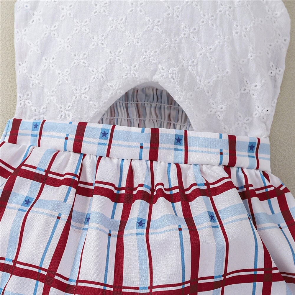 Plaid Baby Girl Dress Set with Bodysuit - Summer Kids Clothing