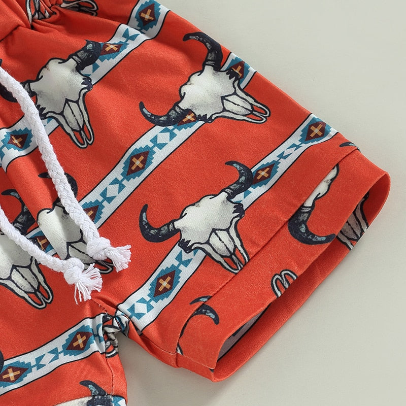 Fashionable Summer Clothing Set for Toddler Boys - Short Sleeve T-shirt and Elastic Waist Shorts