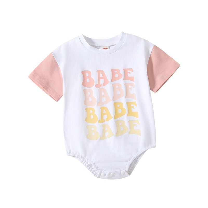 Casual Short Sleeve Bodysuit for Newborn Baby Girls and Boys