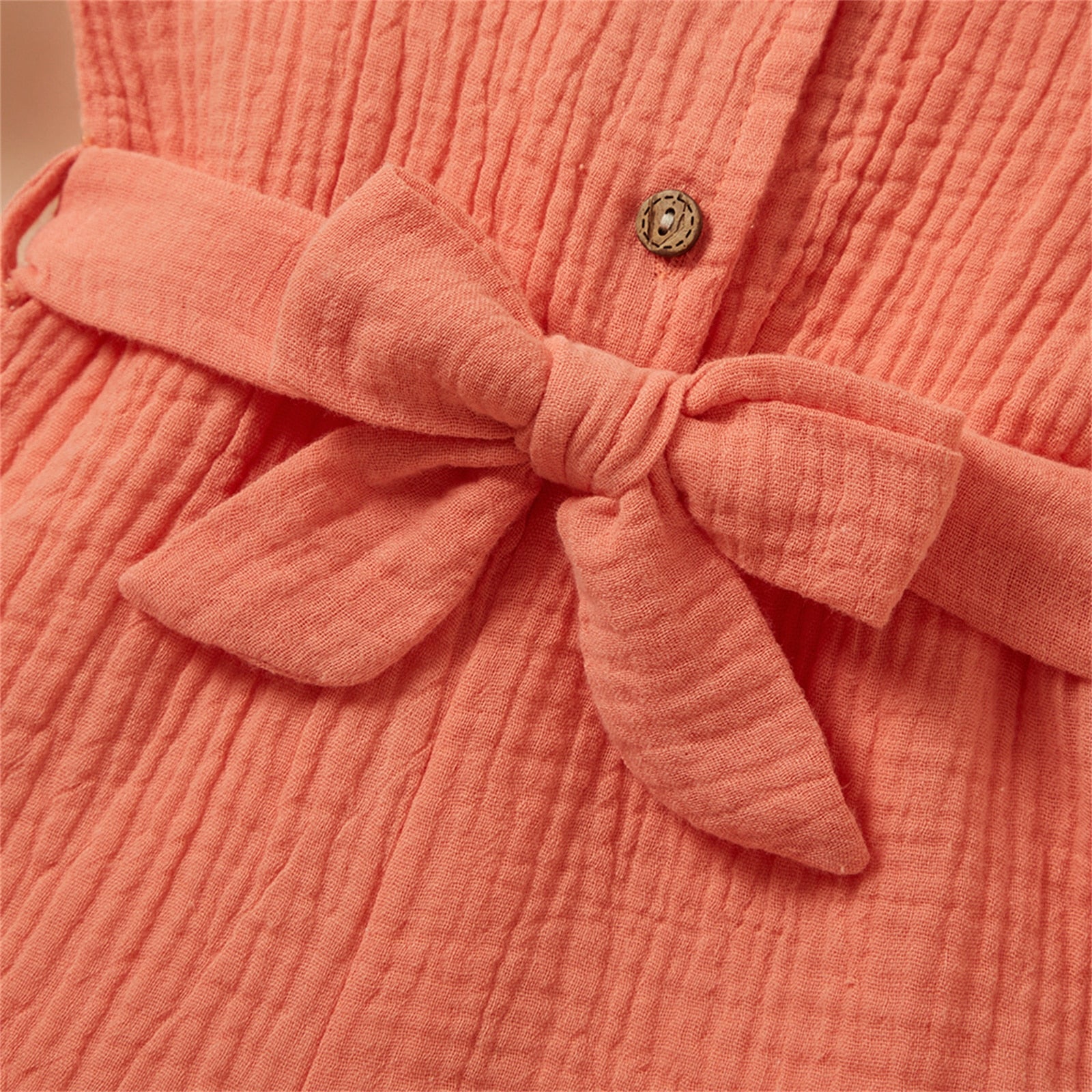 Summer Baby Girl Romper with Belted Design