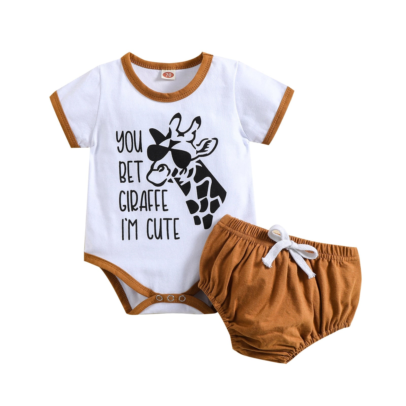 Cute Animal Print Baby Girl 2Pcs Summer Outfit