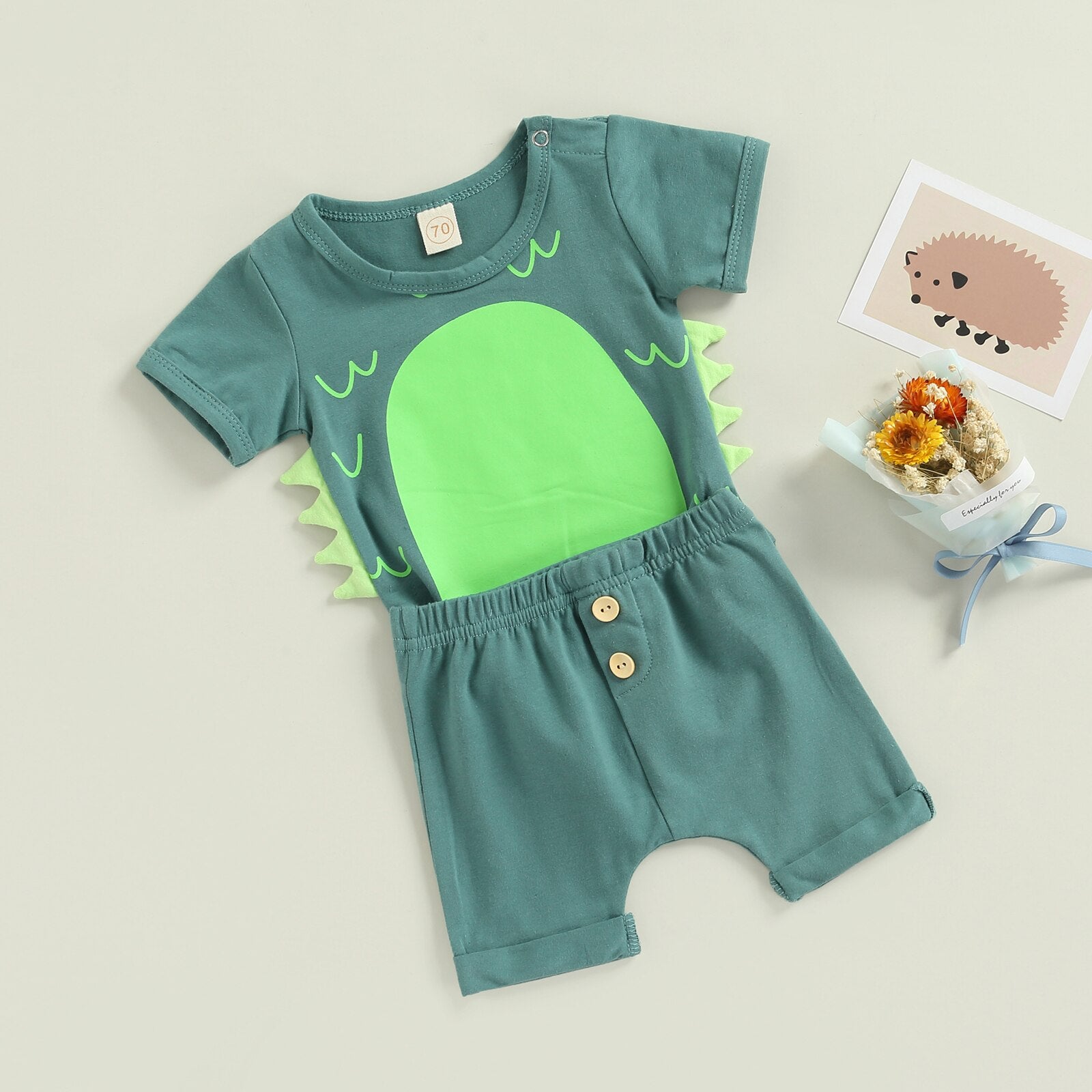 Adorable Dino Outfit for Your Little One - Newborn Infant Baby Boys Dinosaur Clothes Set