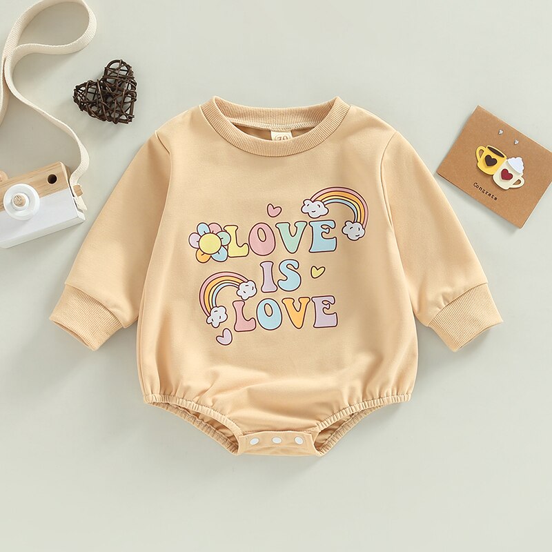 Lovely Autumn Newborn Baby Girls Cartoon Print Rompers