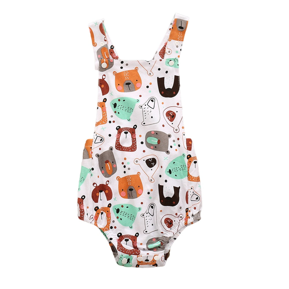 Summer Cartoon Overalls for Kids: Cute Sleeveless Rompers for Boys and Girls