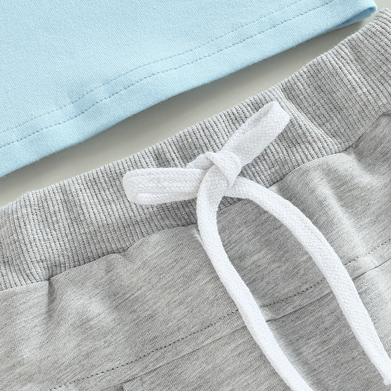 Adorable Easter Baby Boys Clothes Set with Cartoon Letter Print